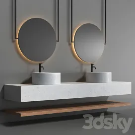 Bathroom set with surface mounted